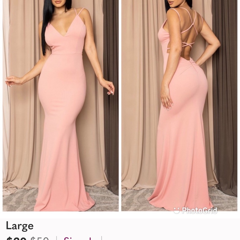 Elegant Pink Maxi Dress